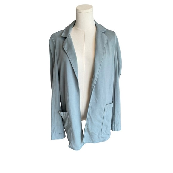 Athleta - Eastbound Ponte Stretch Knit Open Front BlazerJacket Sage Green Sz 4 - Picture 2 of 7